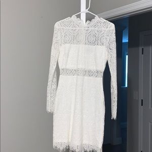 LuLu’s bridal dress white lace long sleeve